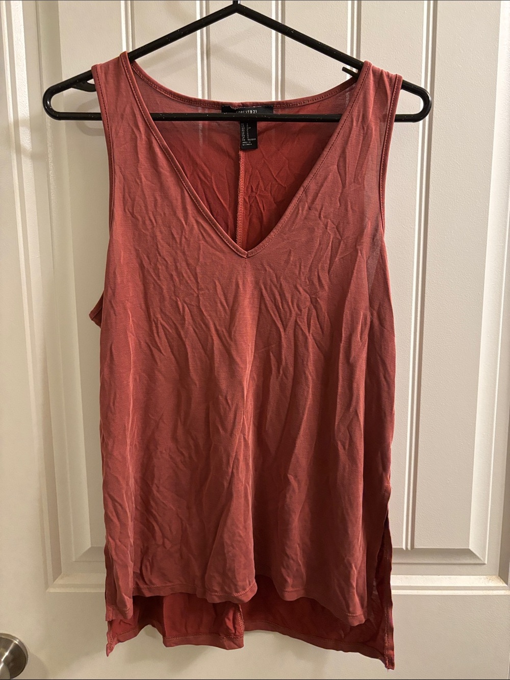 Rust Red V-Neck Tank Top